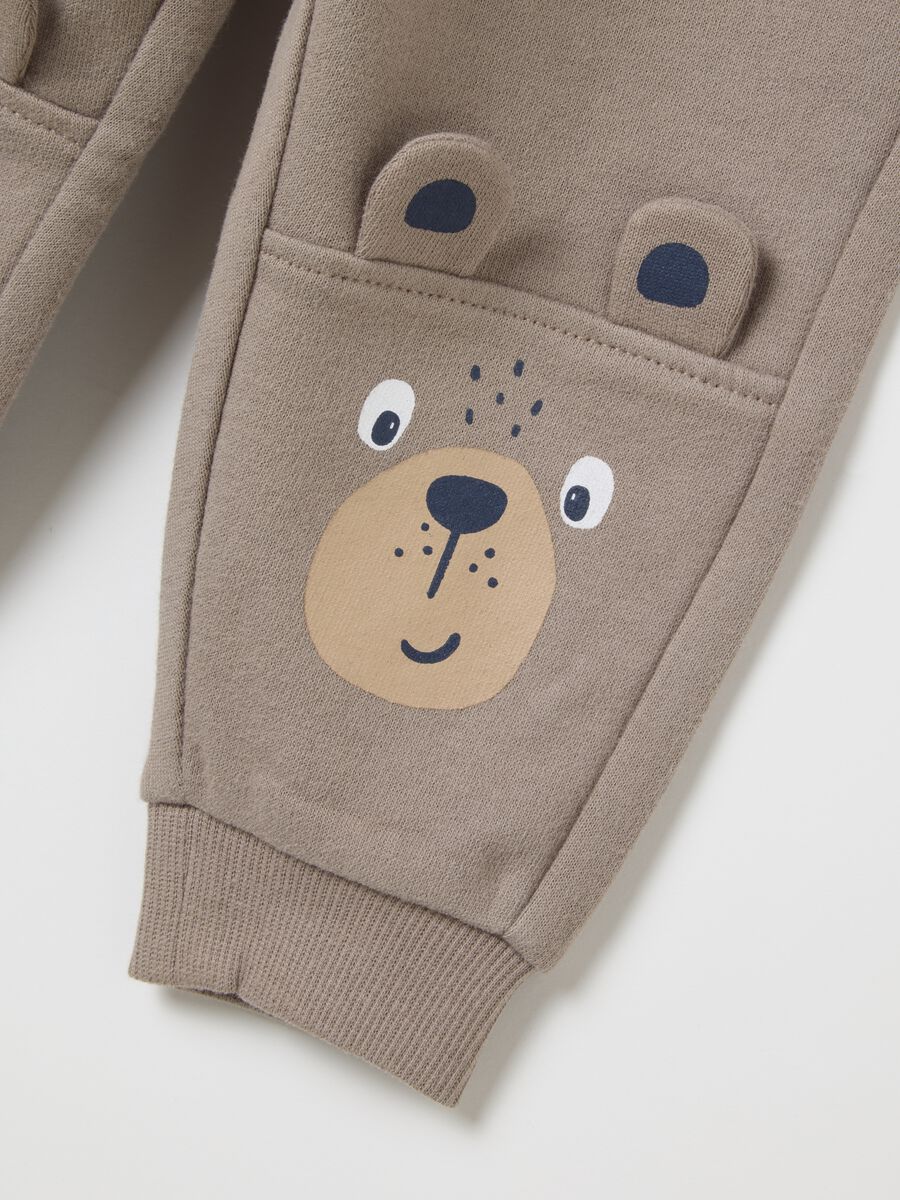 Pantaloni da neonato in puro cotone grigio regular fit_2