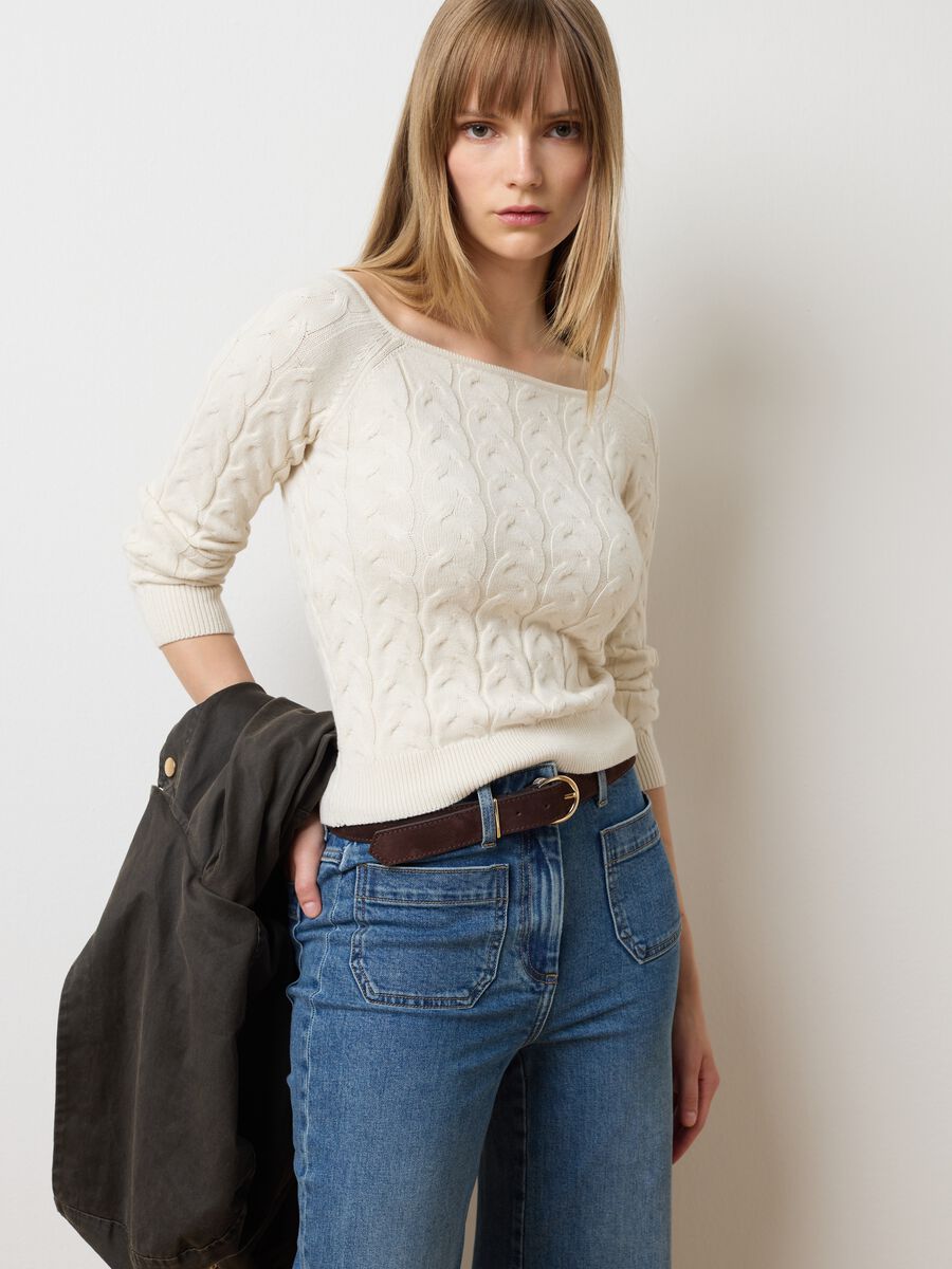 Fitted beige blend pullover_1