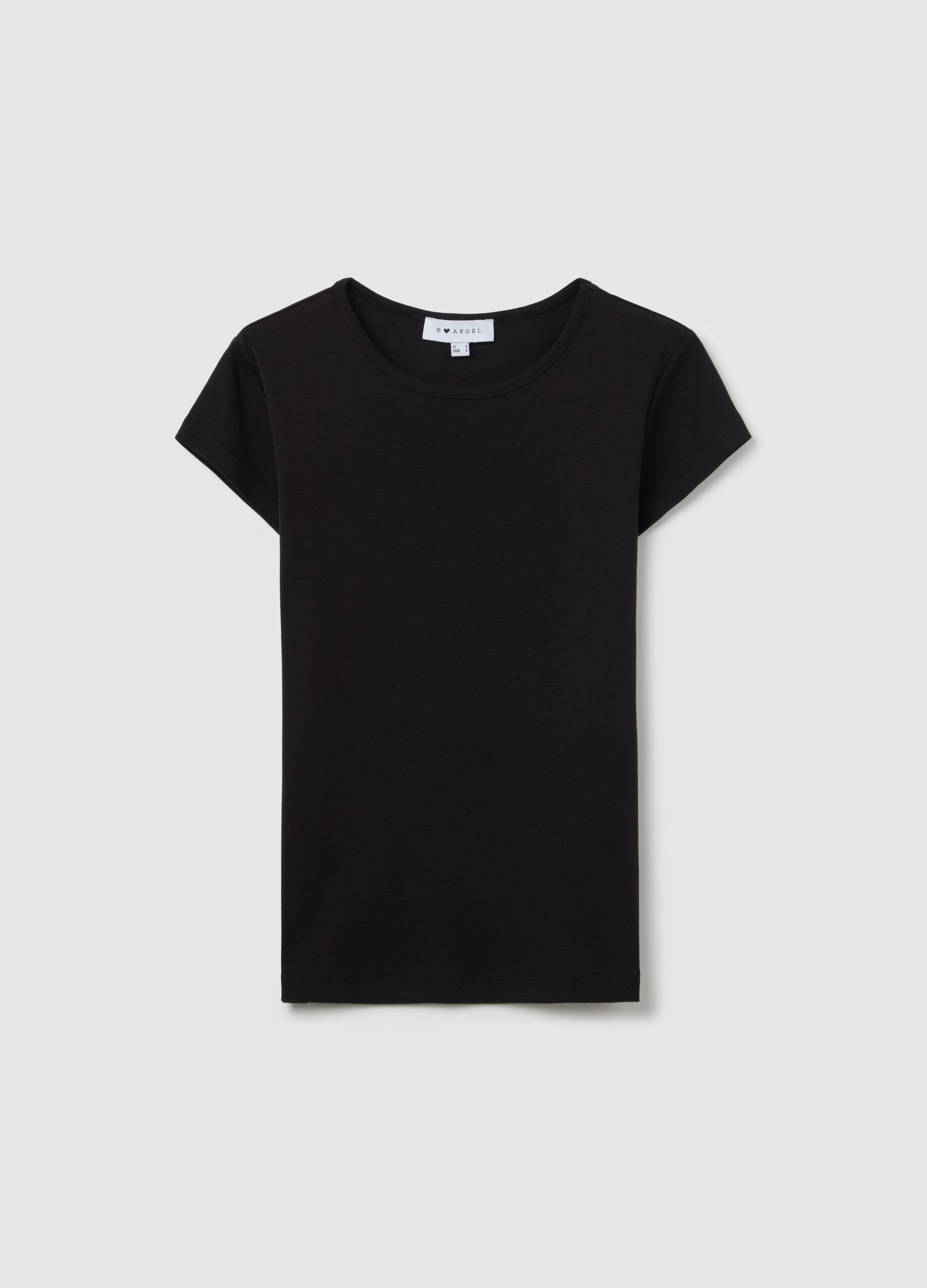 Cotton T-shirt with round neck