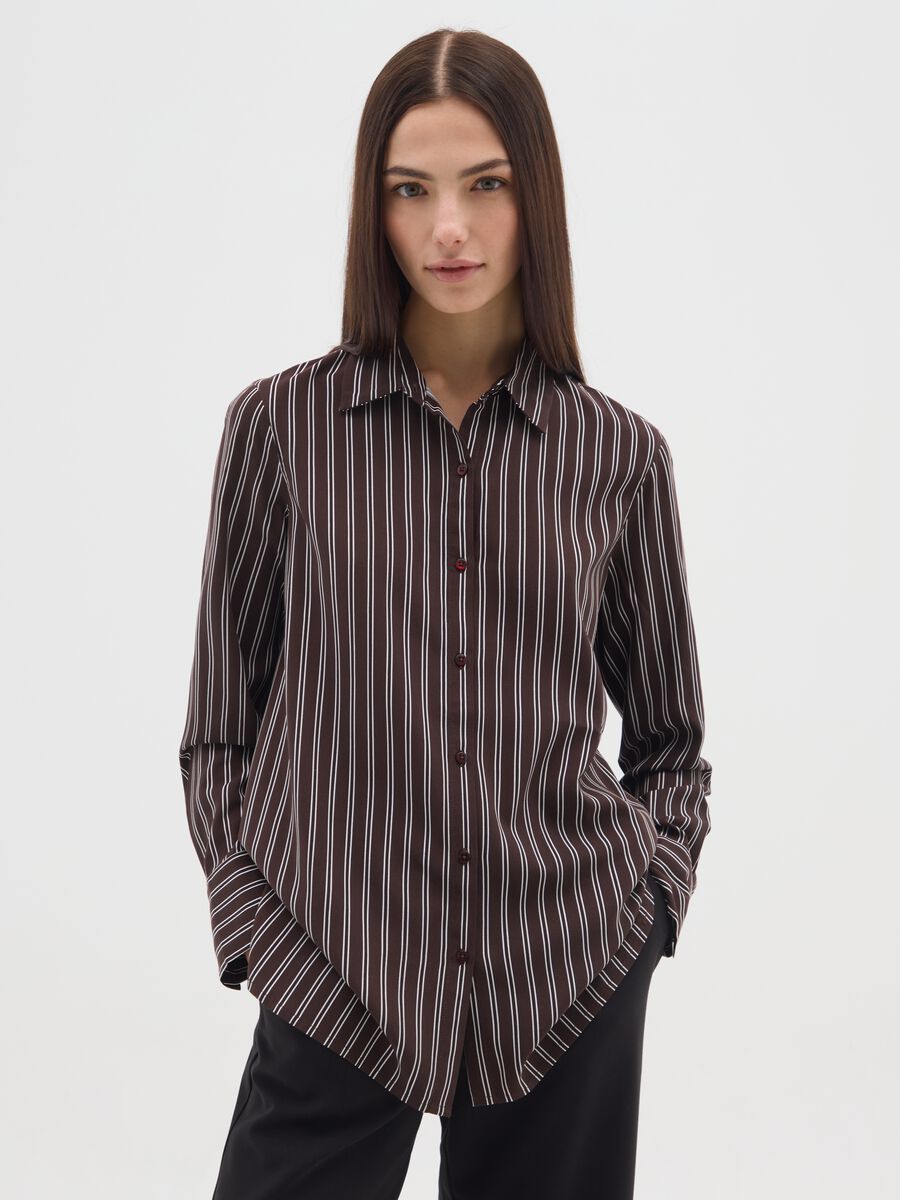Multi-colour striped regular fit blouse_0