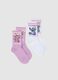 Girls' cotton multicolour stretch socks twin pack with Stitch print_0