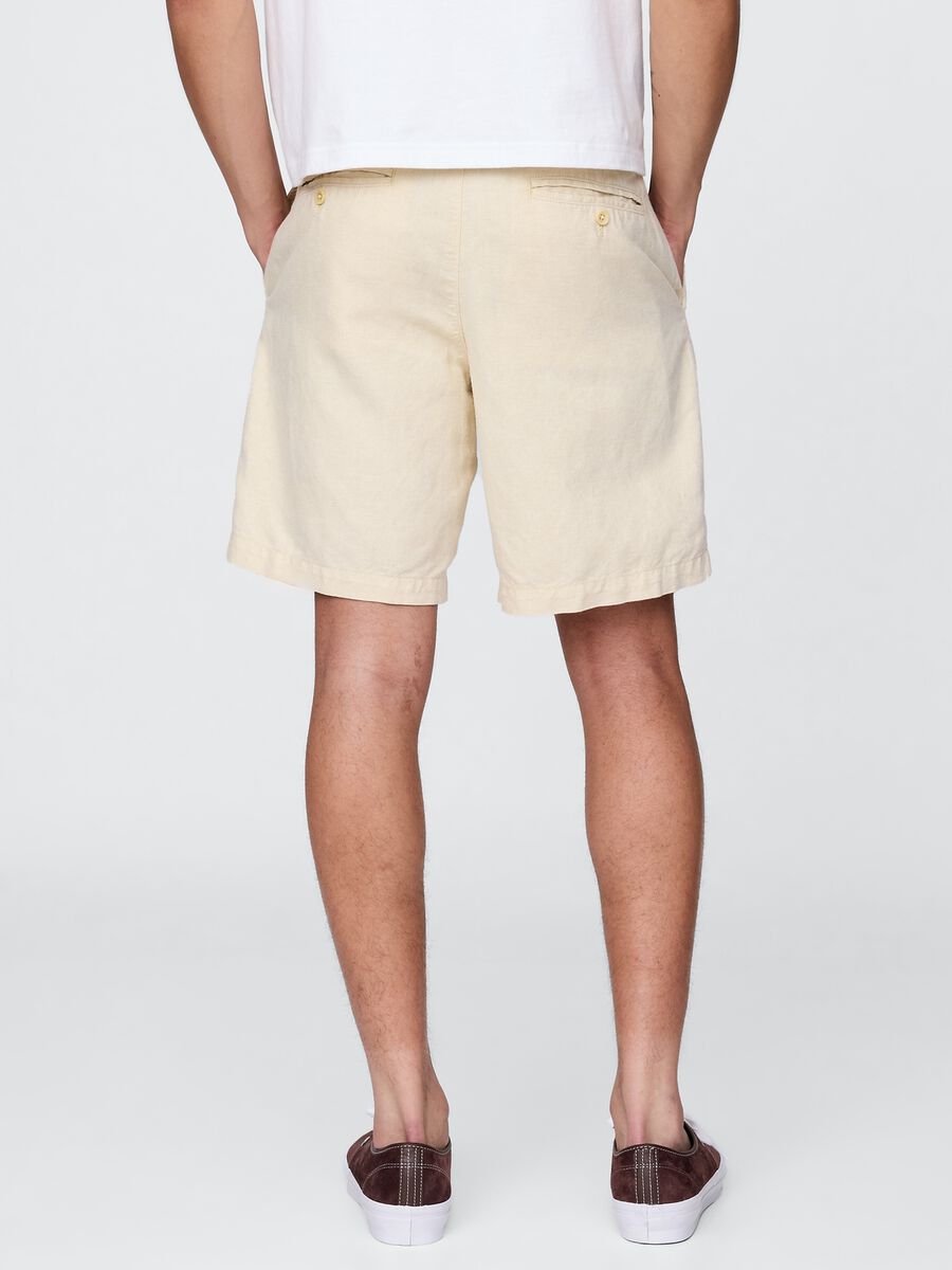 Beige Linen and Cotton Blend Shorts by Gap_2
