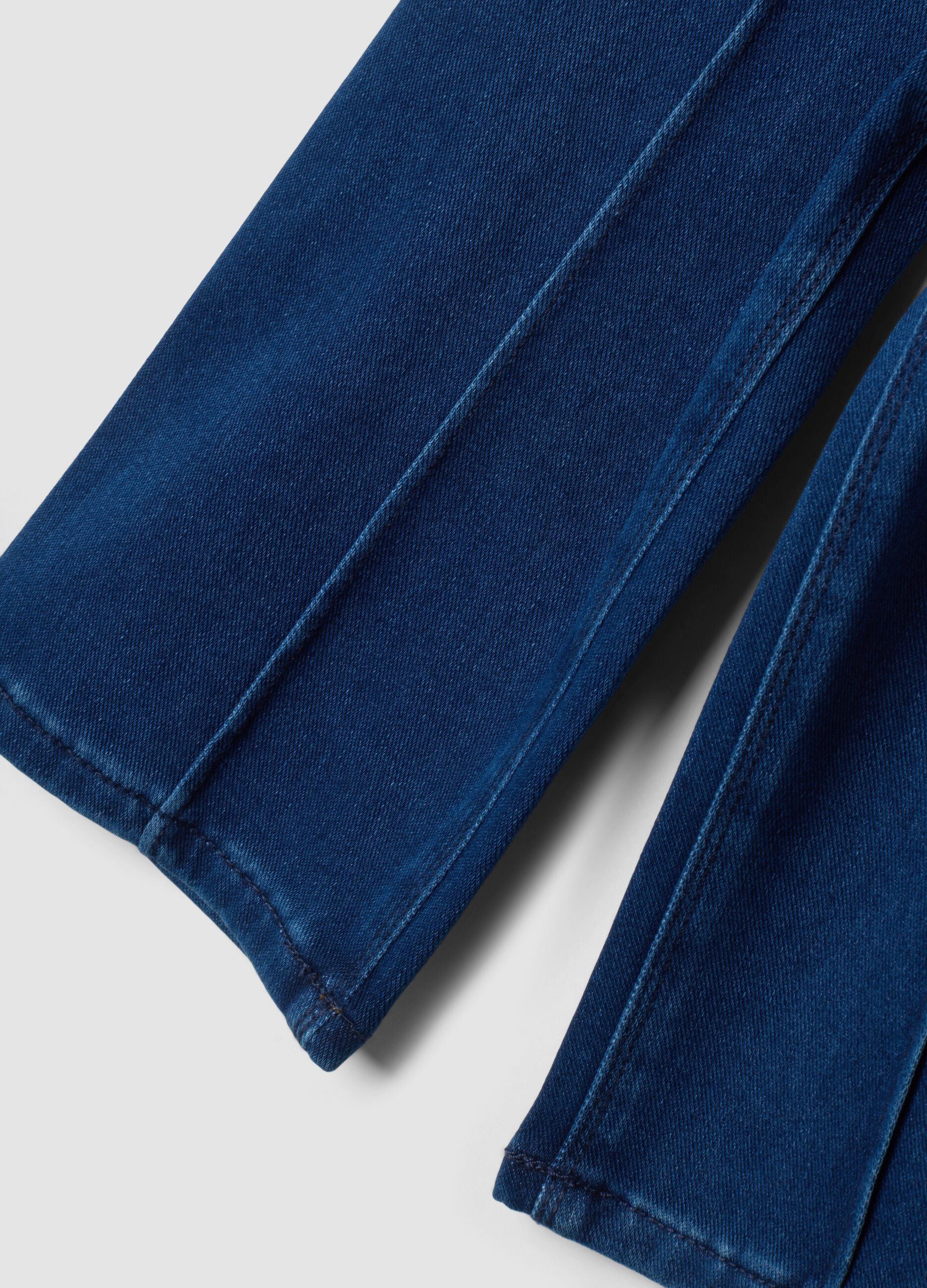 Jeans blu scuro wide leg in cotone elasticizzato