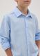 Boy's blue regular fit linen and cotton blend shirt_1