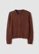 Brown pure cotton button-up cardigan, regular fit_4