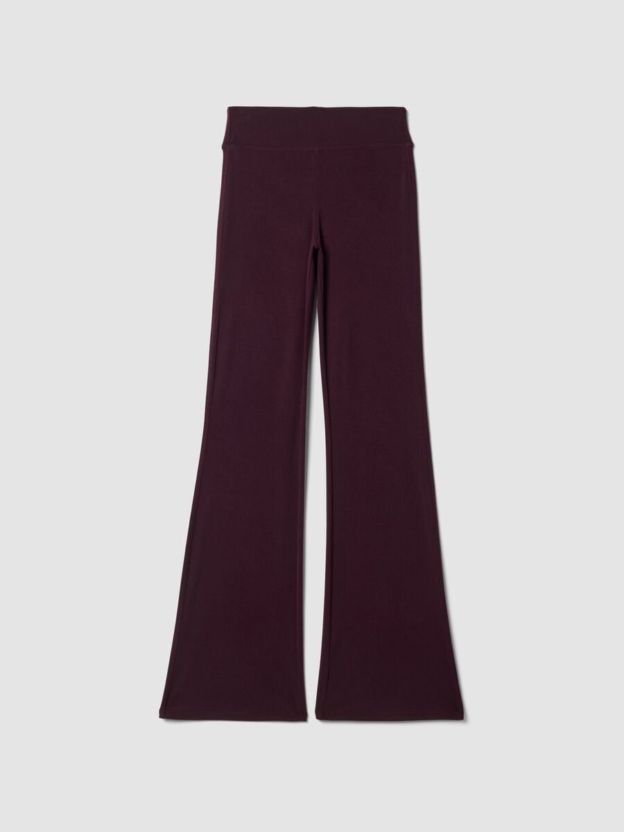 Leggings viola flare fit in viscosa jersey elasticizzata_0
