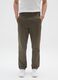 Green Stretch Cotton Blend Baggy Trousers_1