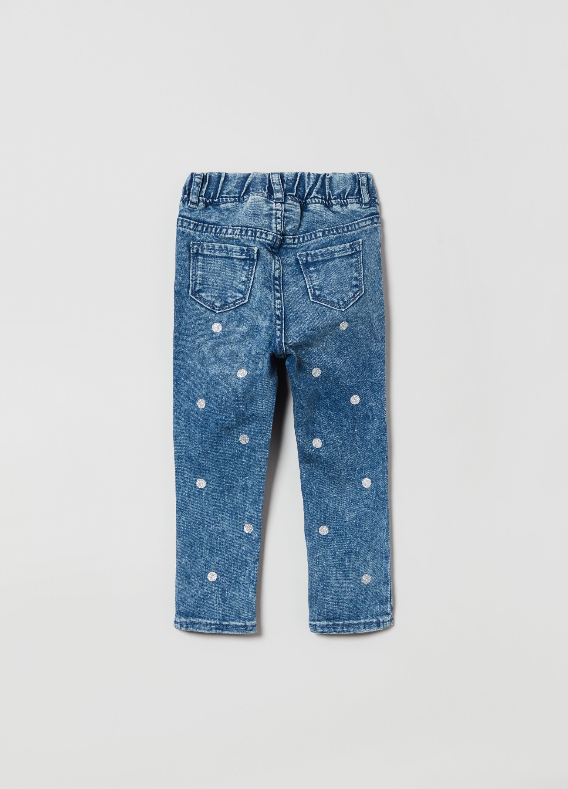 Jeggings with glitter polka dots print
