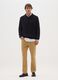 Slim fit brown stretch cotton trousers_0