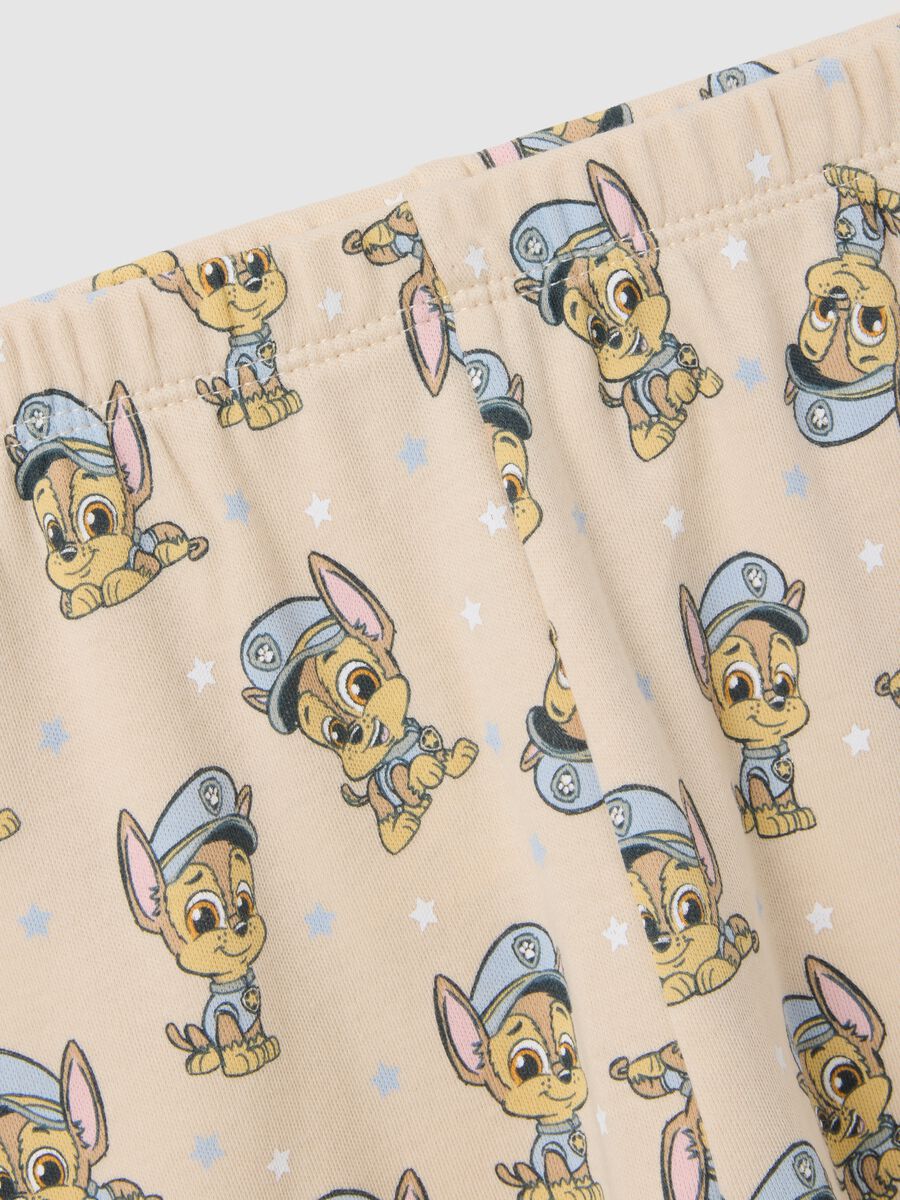 Pigiama da bambino in puro cotone beige con stampa_2