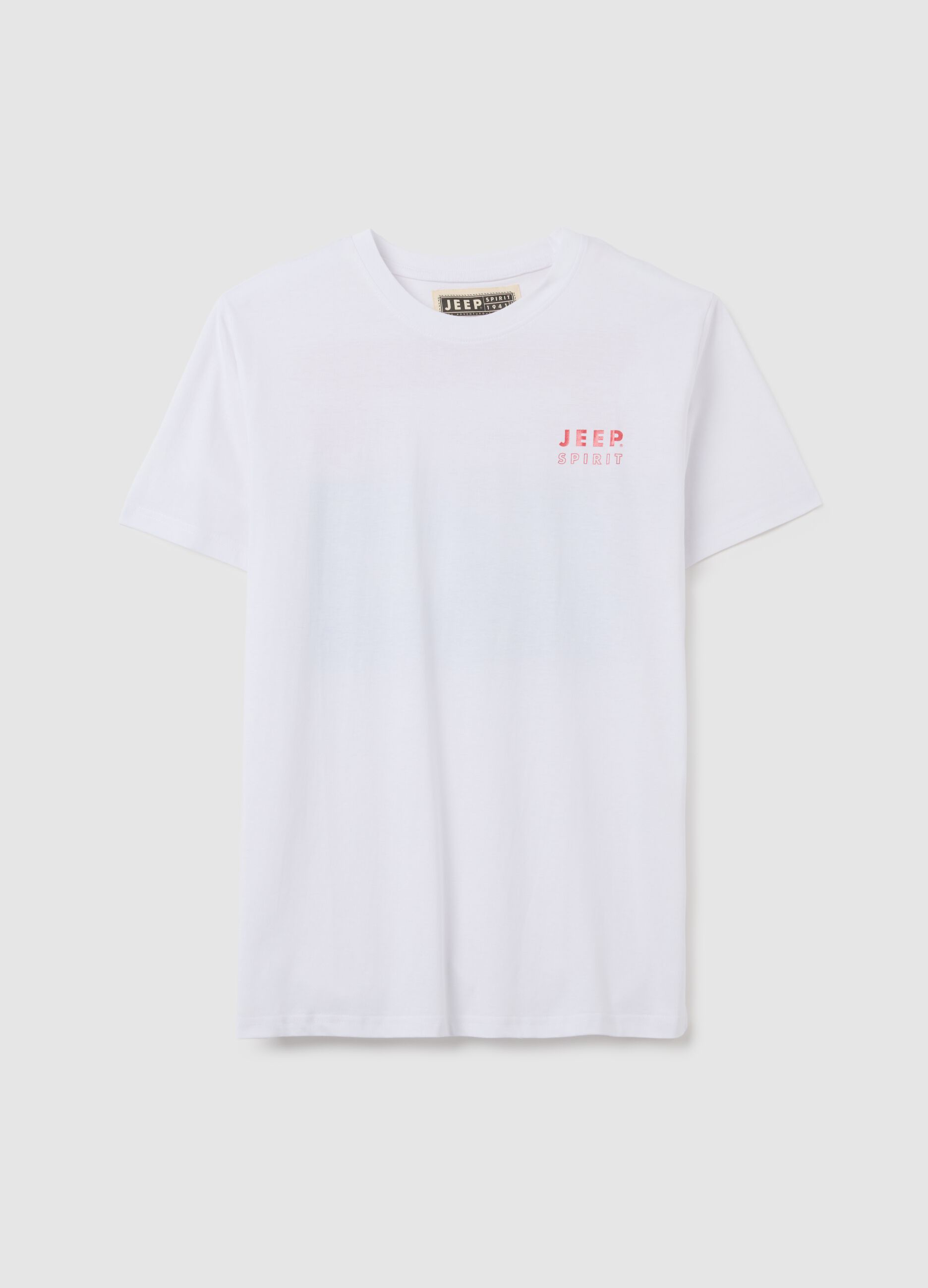 Men's pure cotton white regular fit T-shirt with print
