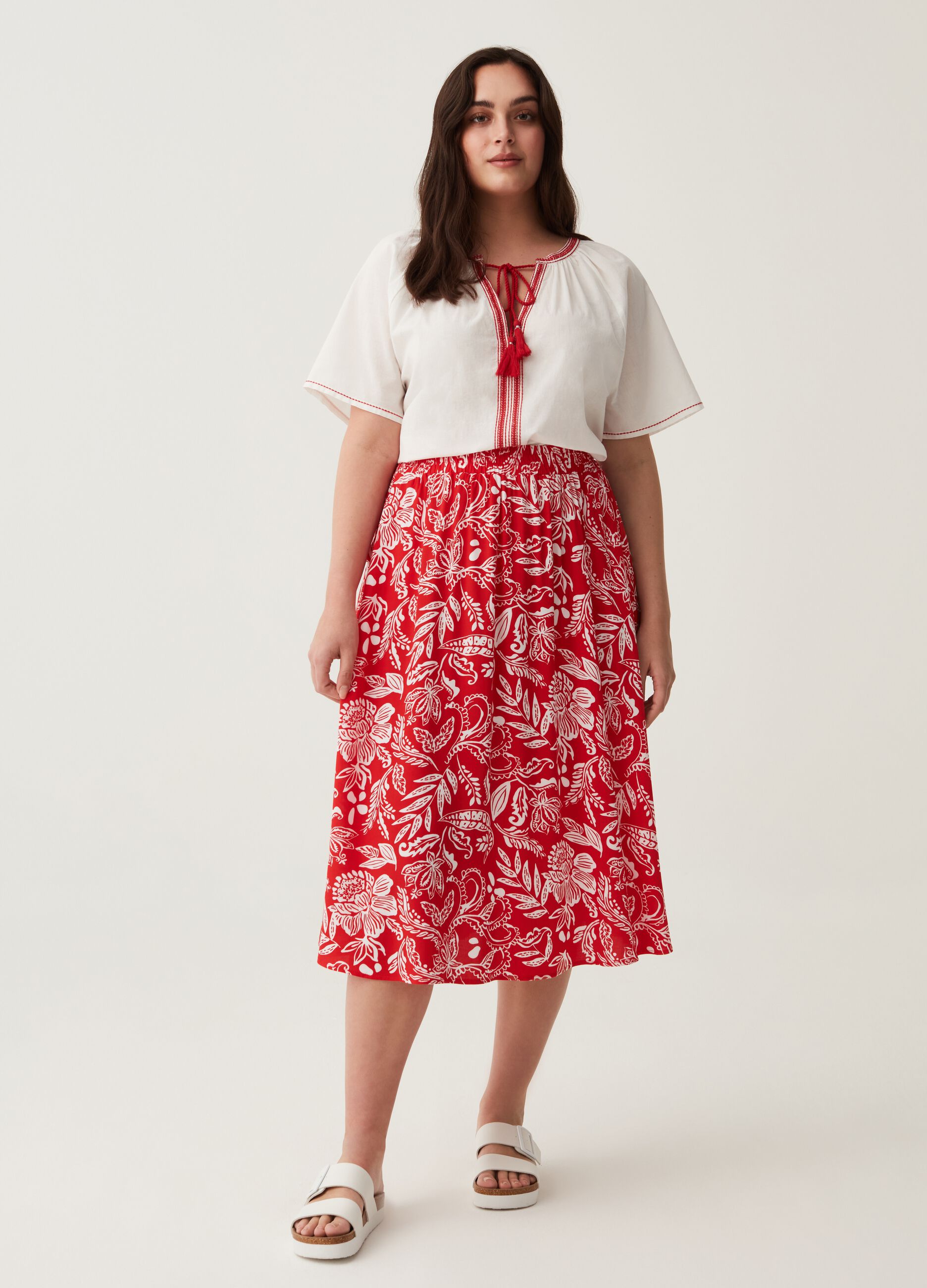 Blusa con ricami etnici Curvy MYA_1