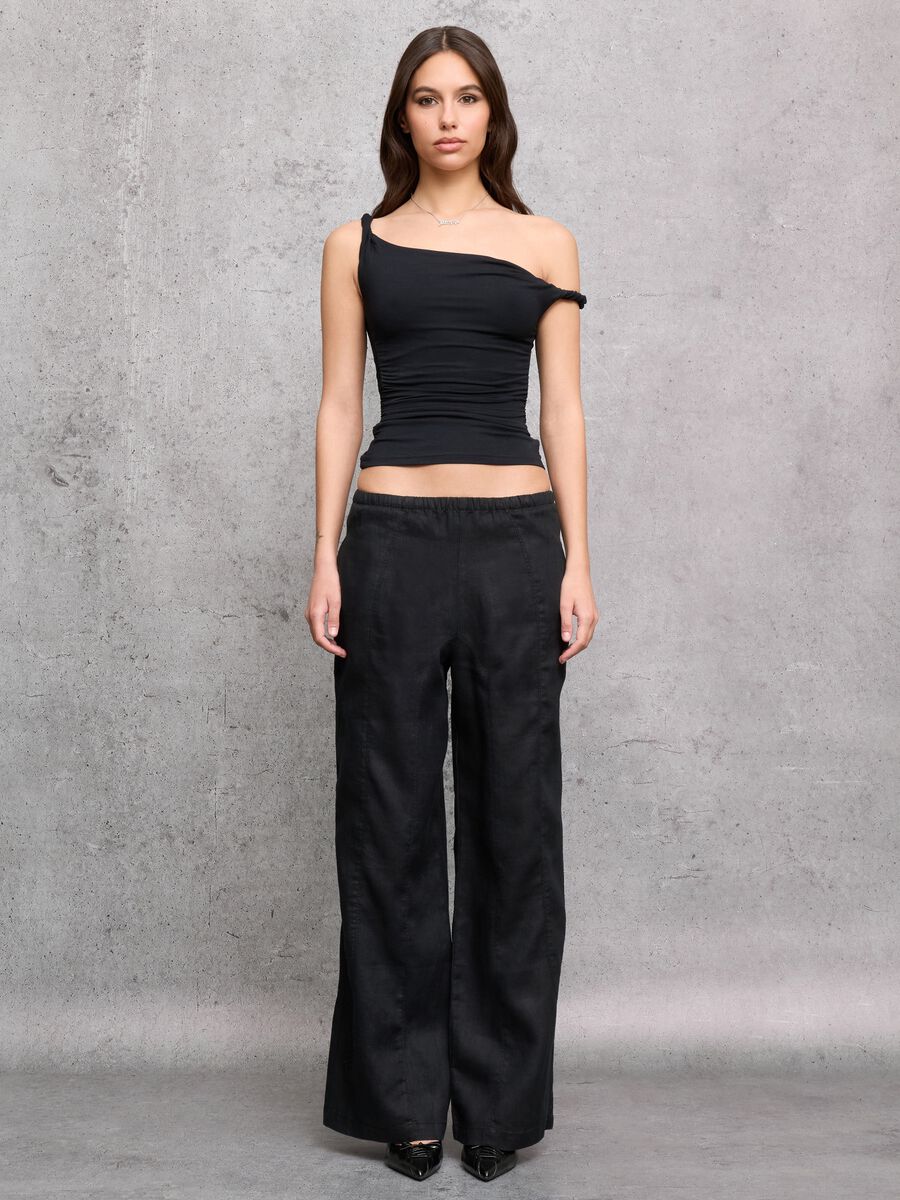 Asymmetrical Tank Top Black_5