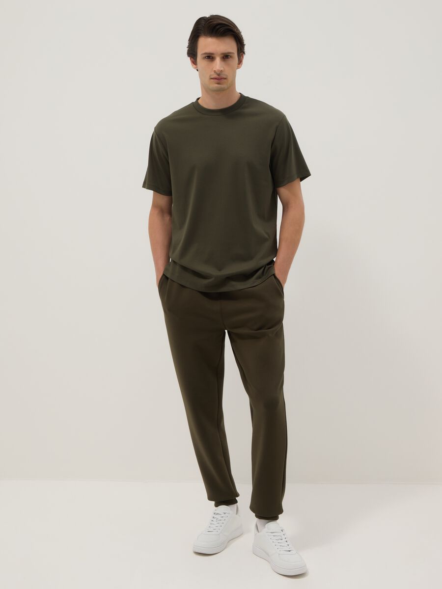 Pantaloni jogger in misto cotone marroni regular fit_0
