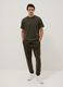 Brown cotton blend regular fit jogger trousers_0