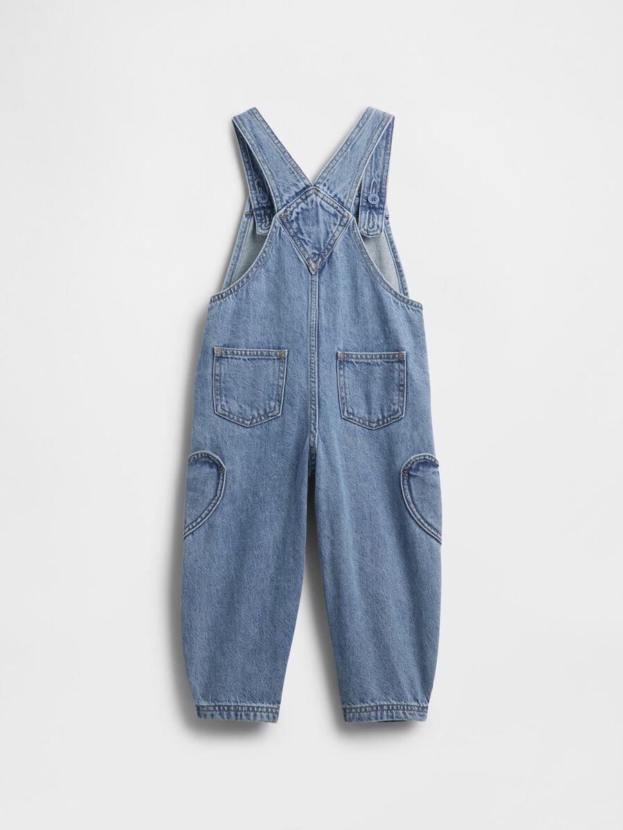 Salopette denim in cotone per bambina_2
