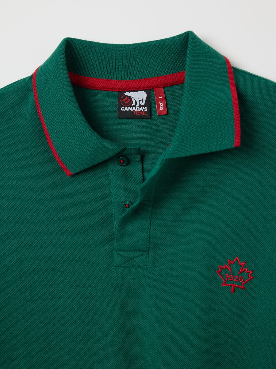 Canada's Trail green short-sleeved polo shirt in cotton_5