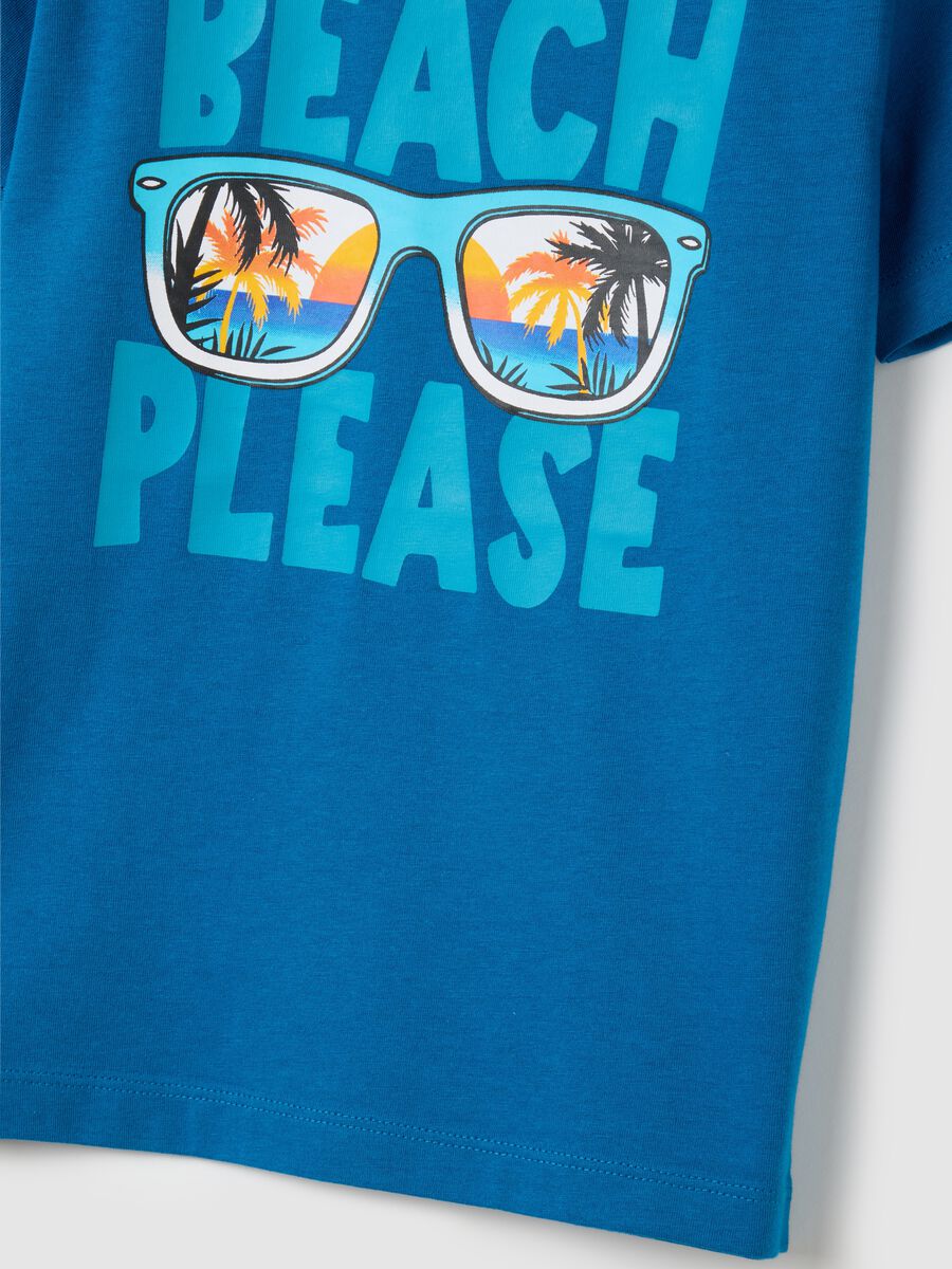 Boys' blue pure cotton t-shirt regular fit_2