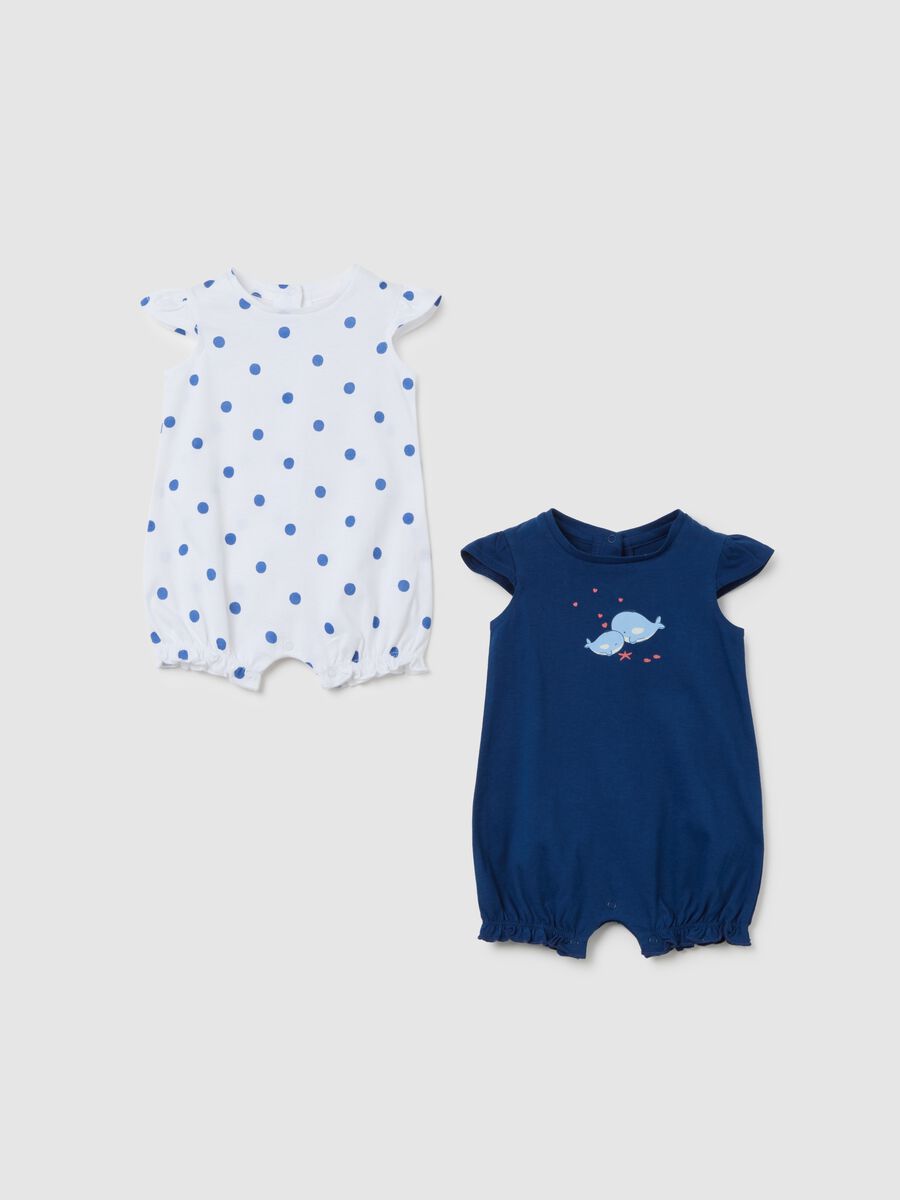 Multicoloured pure cotton baby girl bodysuit set_0