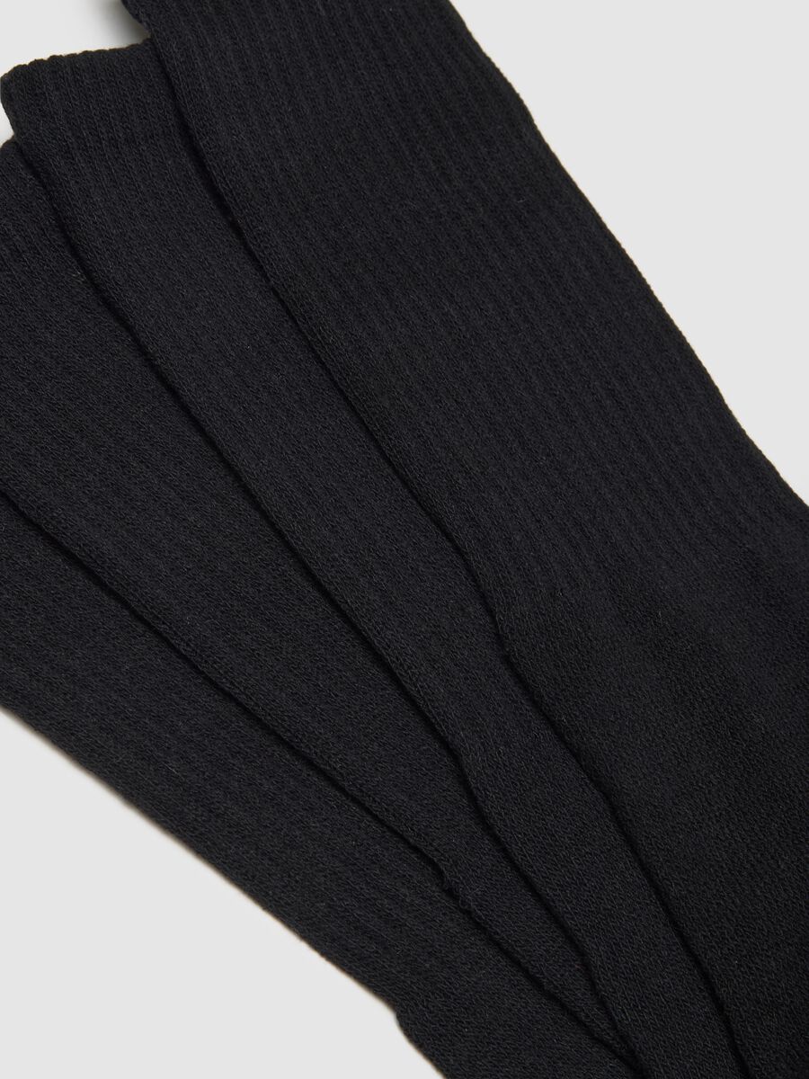 Set of black cotton-blend long socks tripack_1