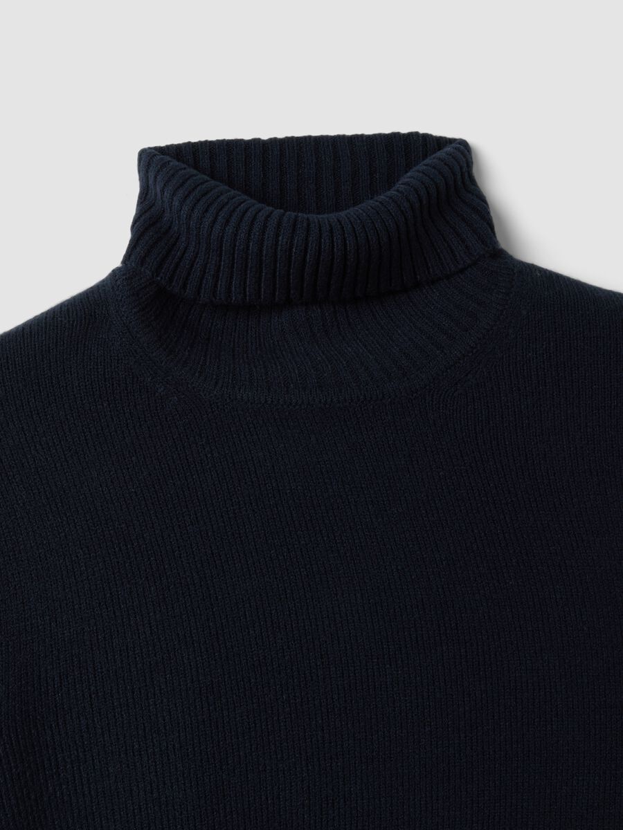 Maglia blu a dolcevita regular fit in jersey knit_1