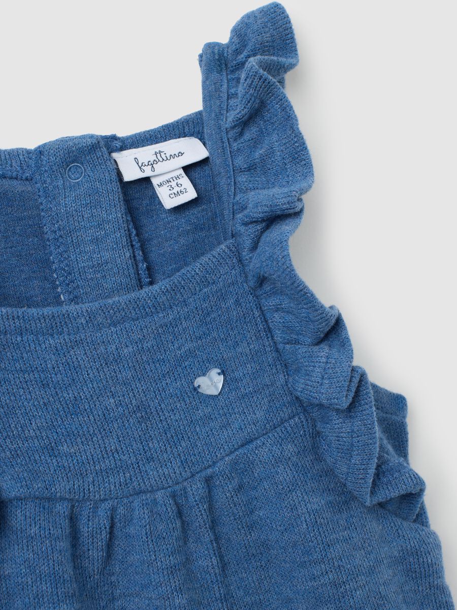 Baby girl's blue cotton dungarees with regular fit_2
