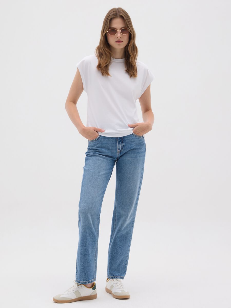 Jeans da donna in puro cotone denim regular fit_0