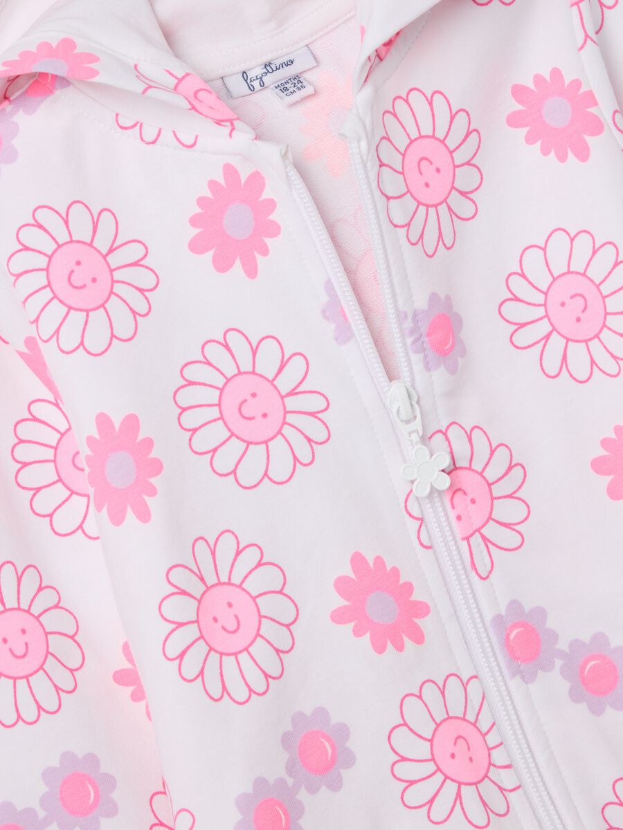 Stretch cotton jogging set with flowers print_2