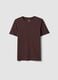Brown crew-neck T-shirt in pure organic cotton, regular fit_0
