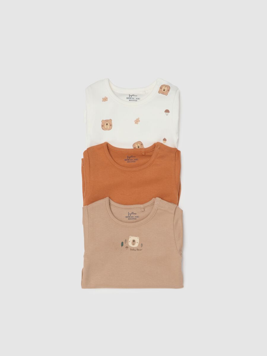 Multicolour pure cotton baby bodysuit tripack_2