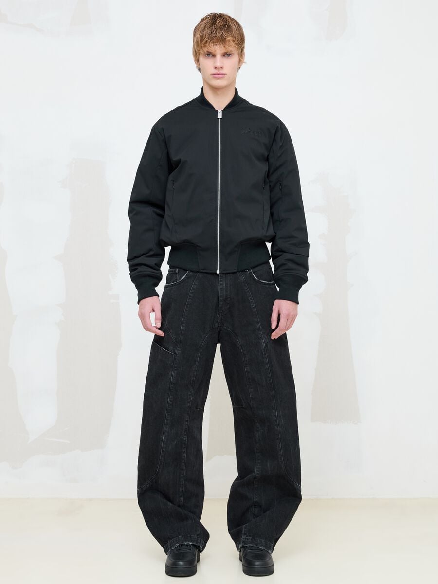Nylon Bomber Jacket Black_2