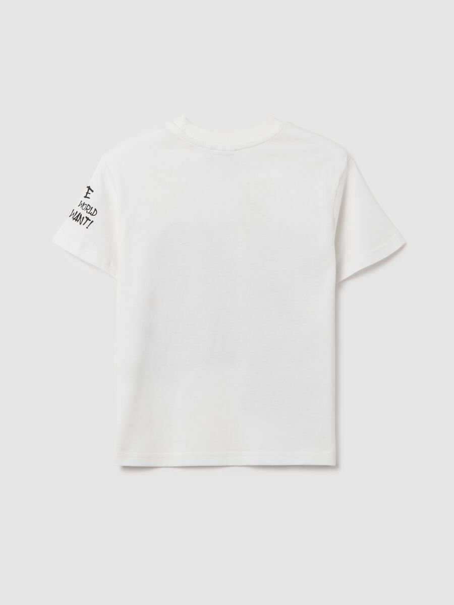 White regular fit pure cotton kids T-shirt_1