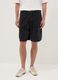 Black denim bermuda shorts in a cotton blend, baggy fit_2