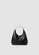 Black hammered-effect shoulder bag with pouch_2