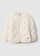 Beige padded regular fit jacket for baby girl_0