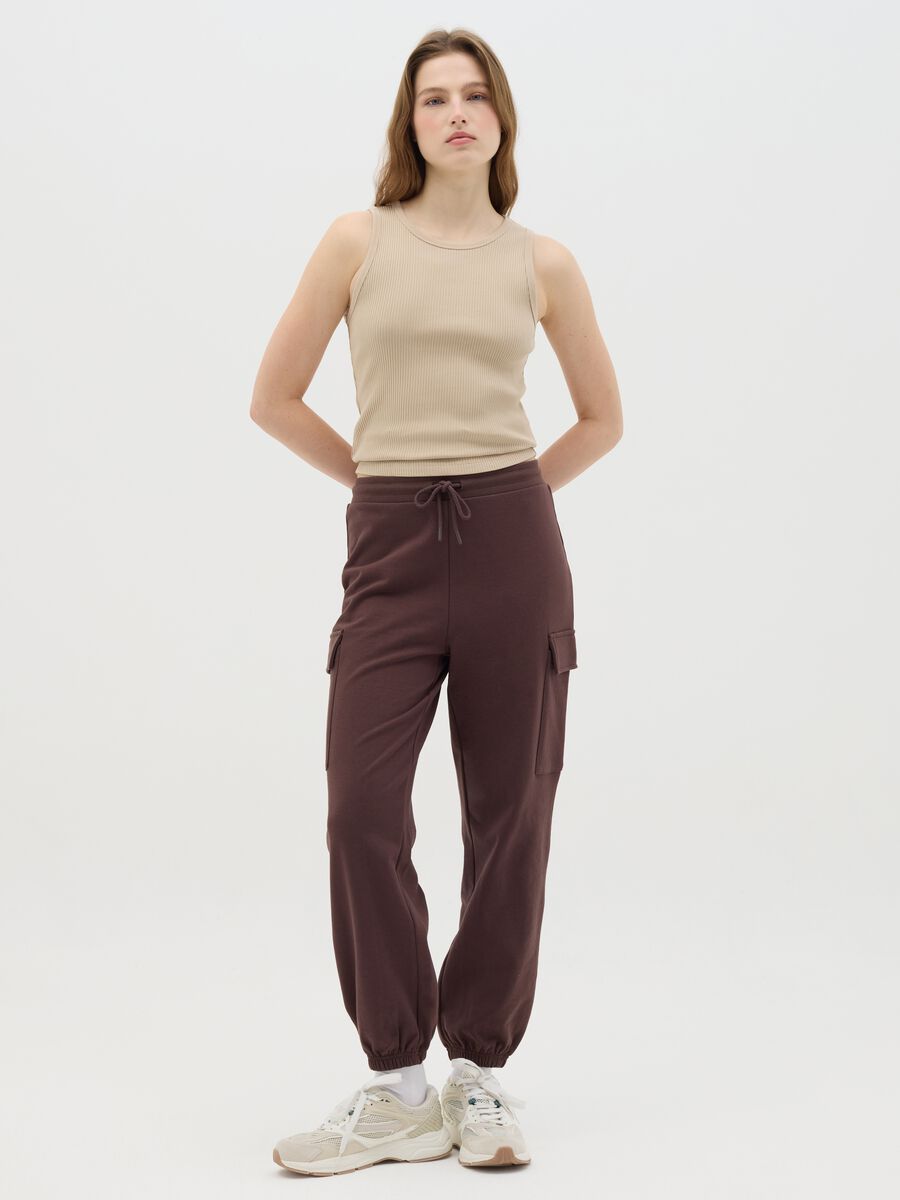 Beige Stretch Cotton Vest_1