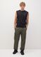 Men&rsquo;s black regular-fit vest top in 100% cotton with embroidery_1