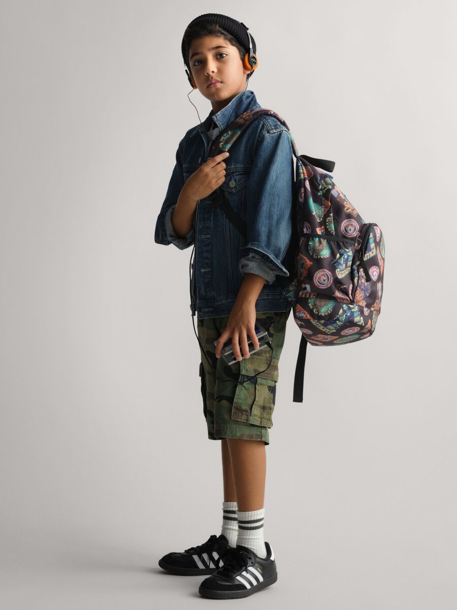 Cargo Bermuda shorts in camouflage stretch cotton_1