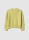 Maglione in puro cotone giallo da bambina regular fit con ricami floreali_4