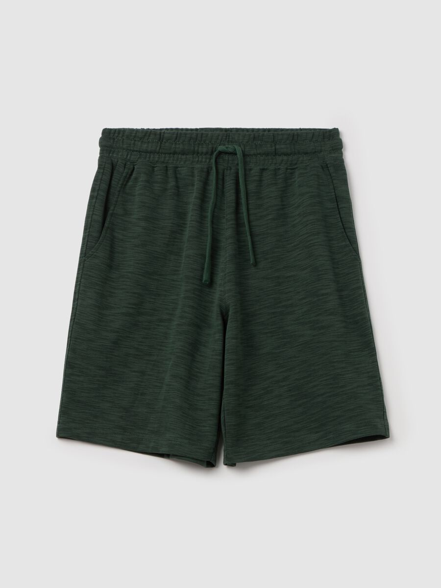 Short pyjamas in slub jersey with drawstring_0