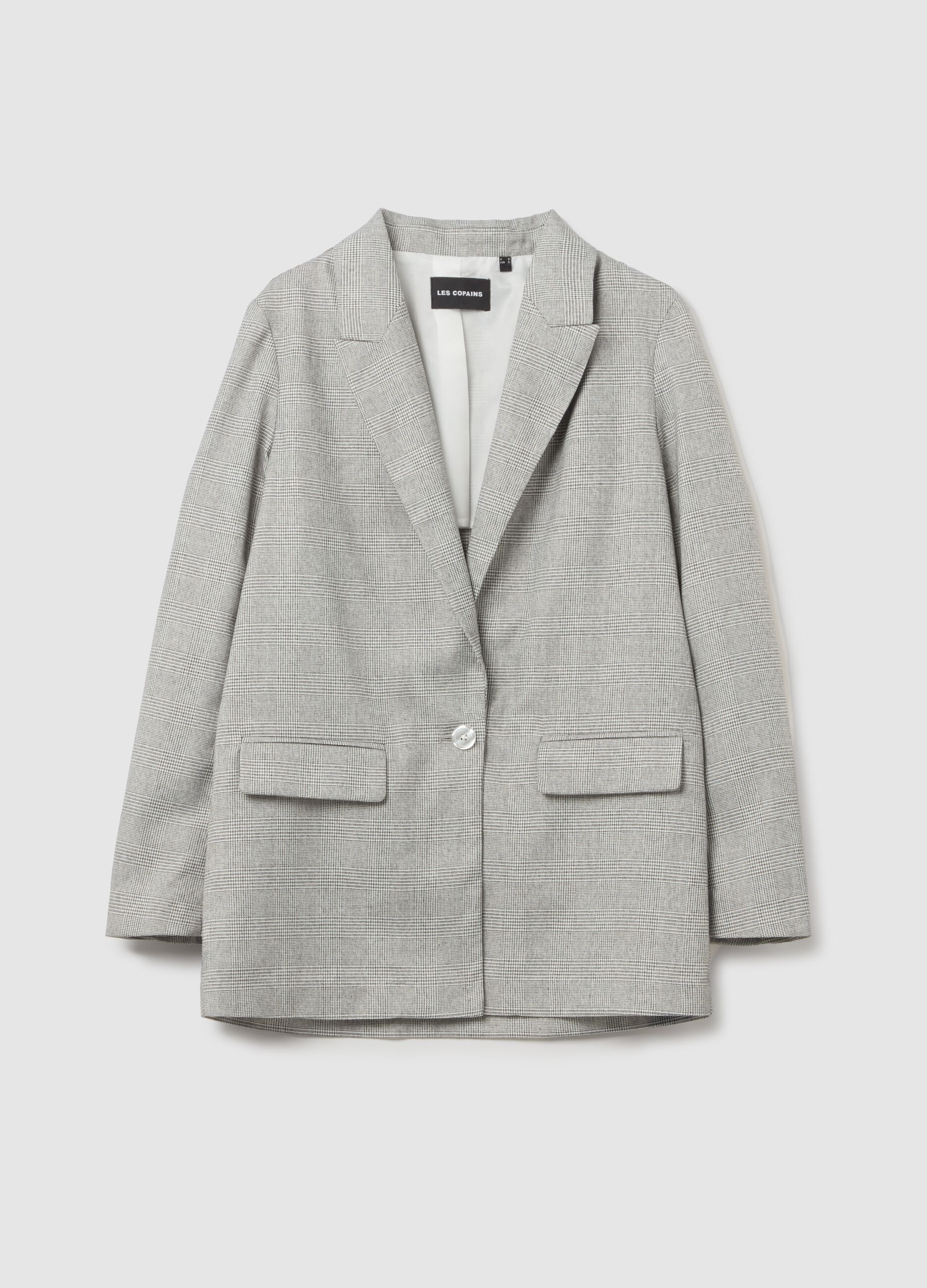 Single-breasted blazer in Prince of Wales