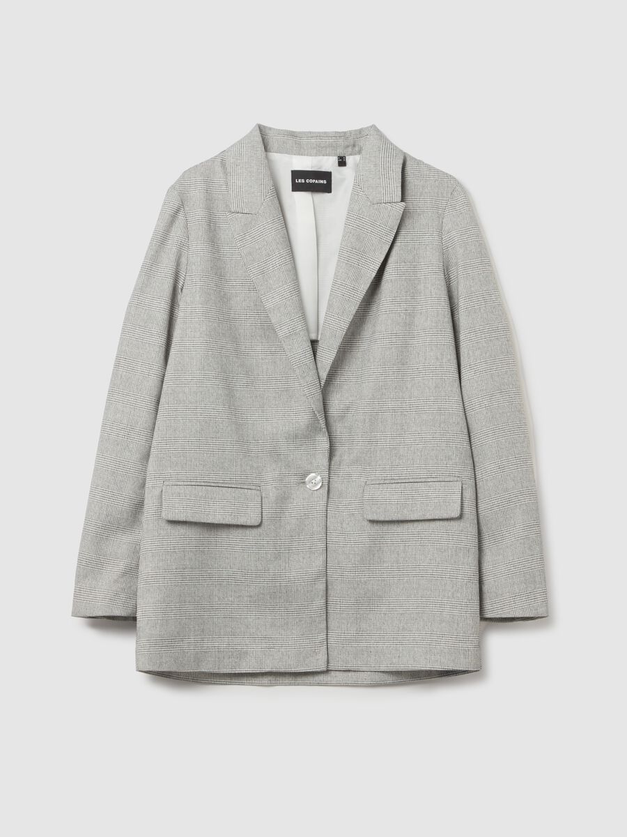 Single-breasted blazer in Prince of Wales_4