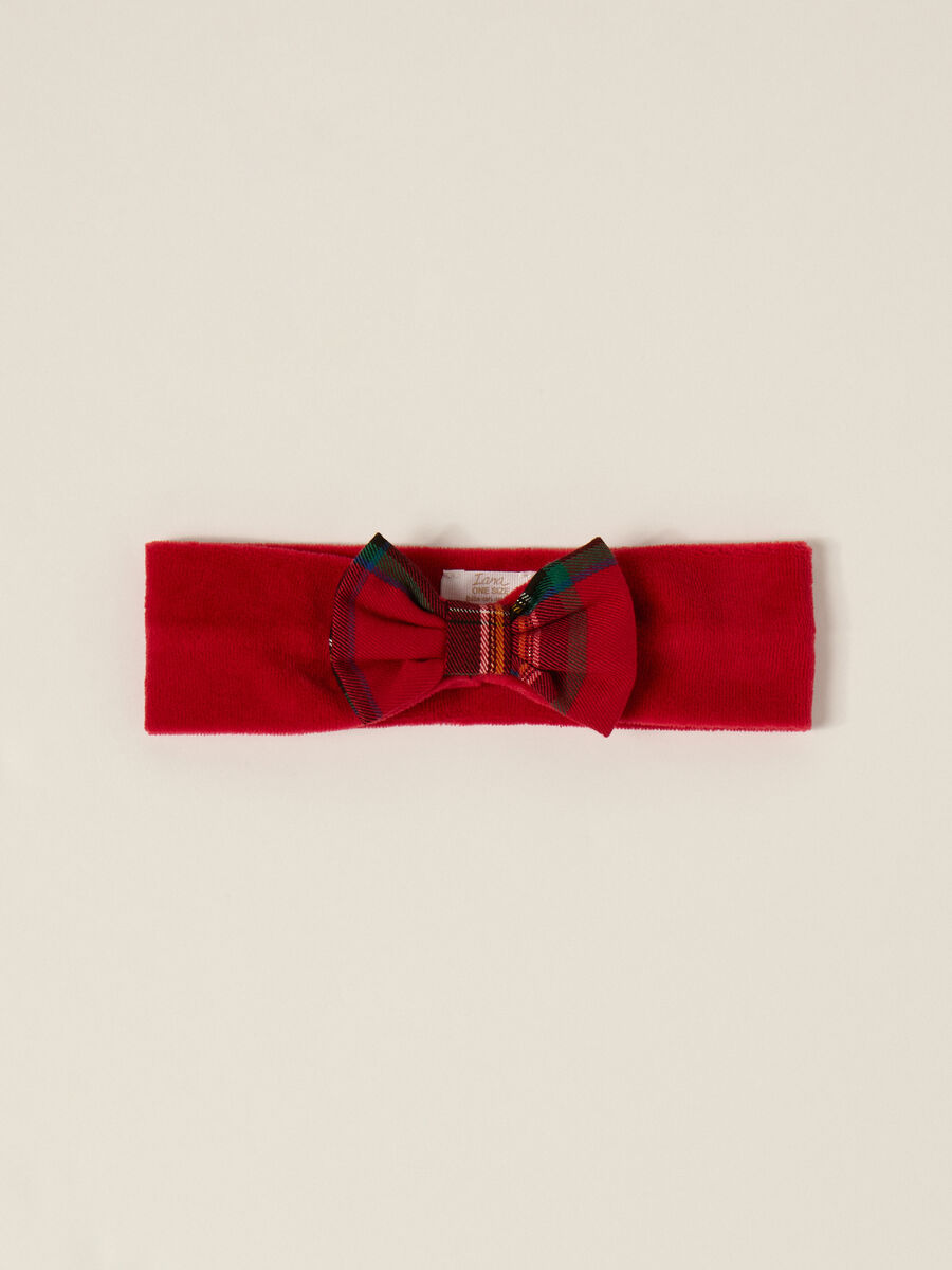 Red Velvet Headband with Bow_0