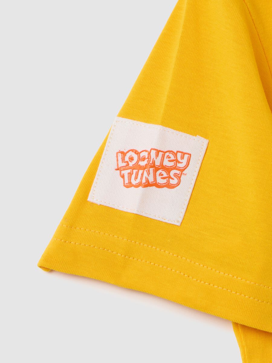 Yellow regular fit pure cotton kids' T-shirt_3