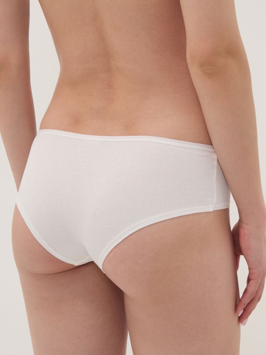 Multipack di cinque slip multicolor in cotone organico elasticizzato a pois_2