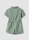 Green lyocell and cotton blend romper for girls with regular fit_1