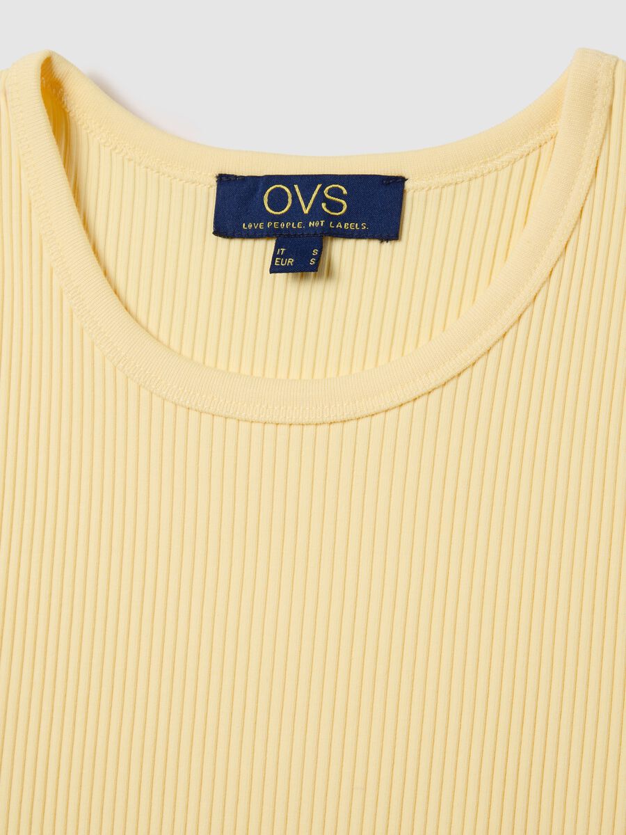 Yellow cotton tank top_5