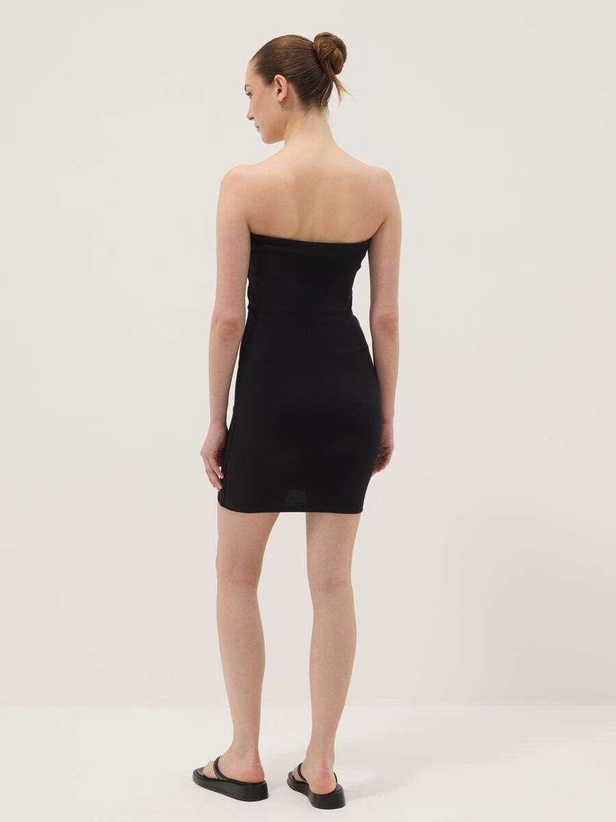 Black midi dress in stretch cotton_3