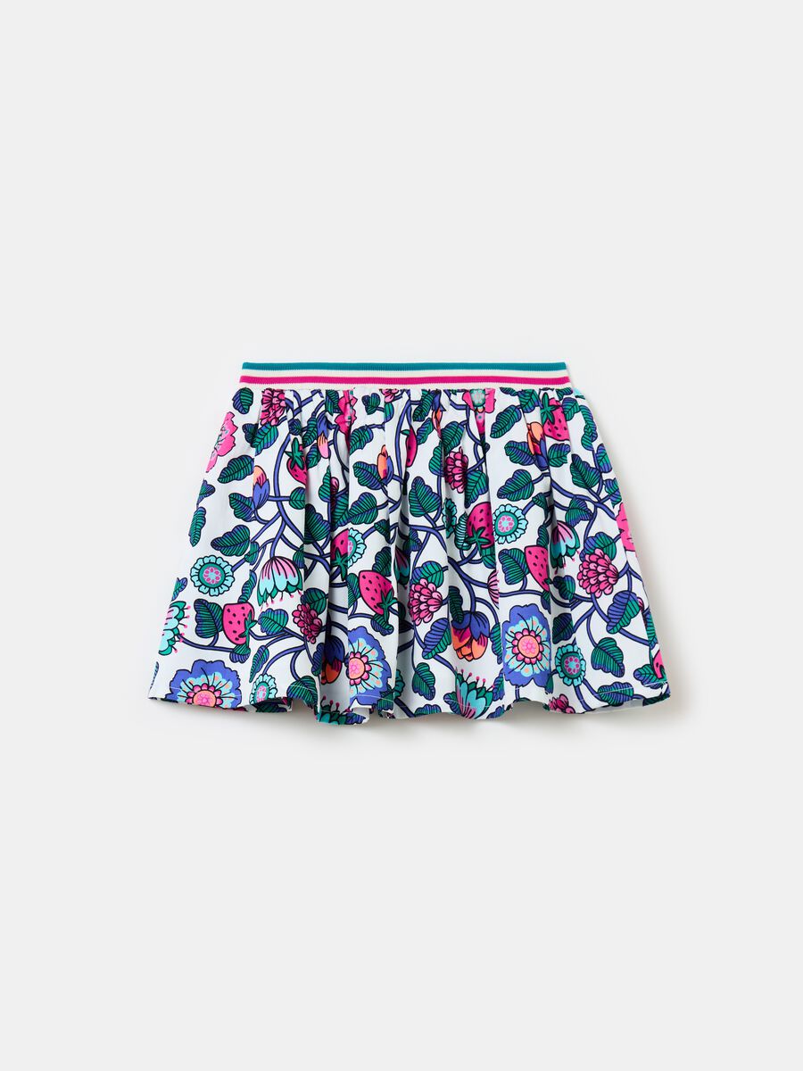 Cotton skirt with strawberries print_3