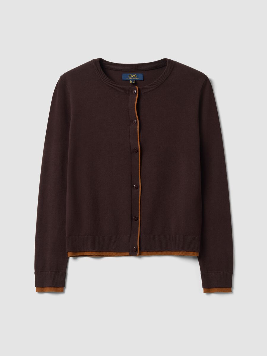 Brown long-sleeved viscose-blend cardigan_4